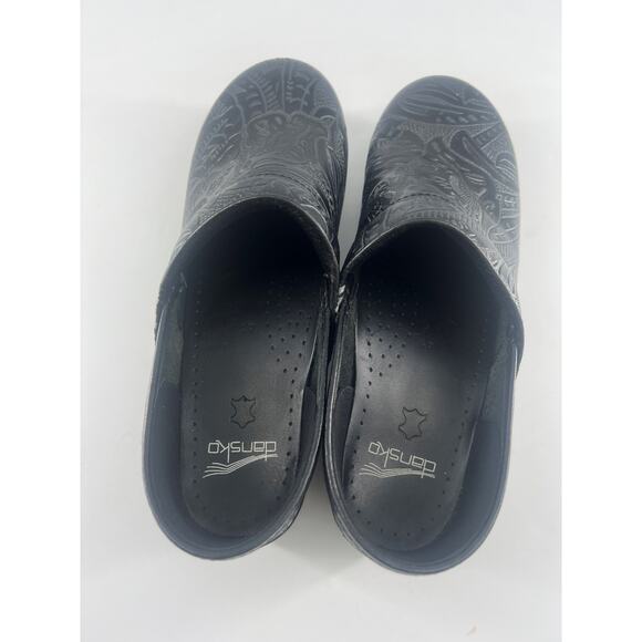 Dansko Shoes Womens Size 41 10.5 Black Slip On Medical Non Slip Comfort Pattern - Picture 8 of 9